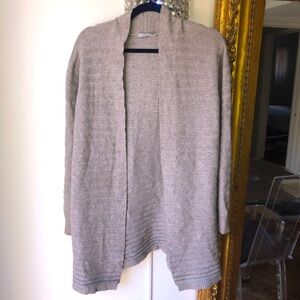 Baci Dark Beige Open-Front Women’s Cardigan Sweater